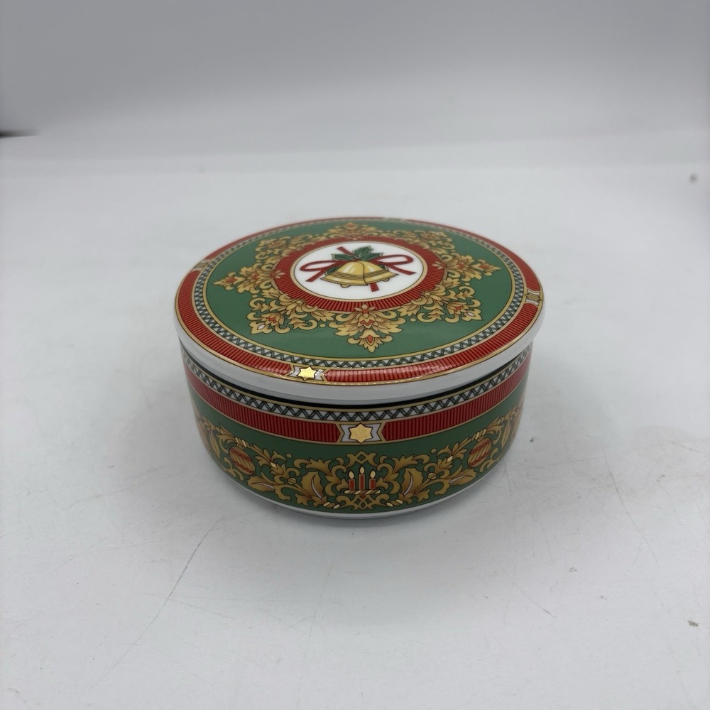 Hutschenreuther Germany Container 4.5"x2.25"‎ Trinket Box Louvre Frohe Christmas